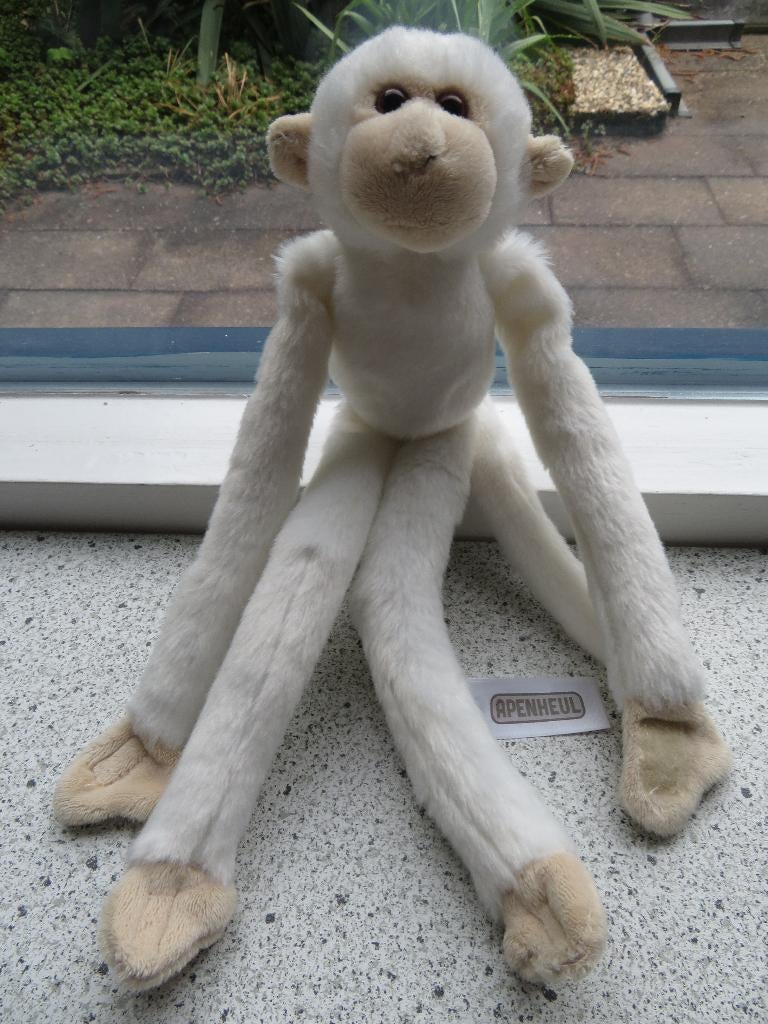 Aap van Petjes World of Apenheul wit met beige snuit oren, Ophalen of Verzenden, Zo goed als nieuw, Wasbaar, Middelgroot (20 tot 80 cm)
