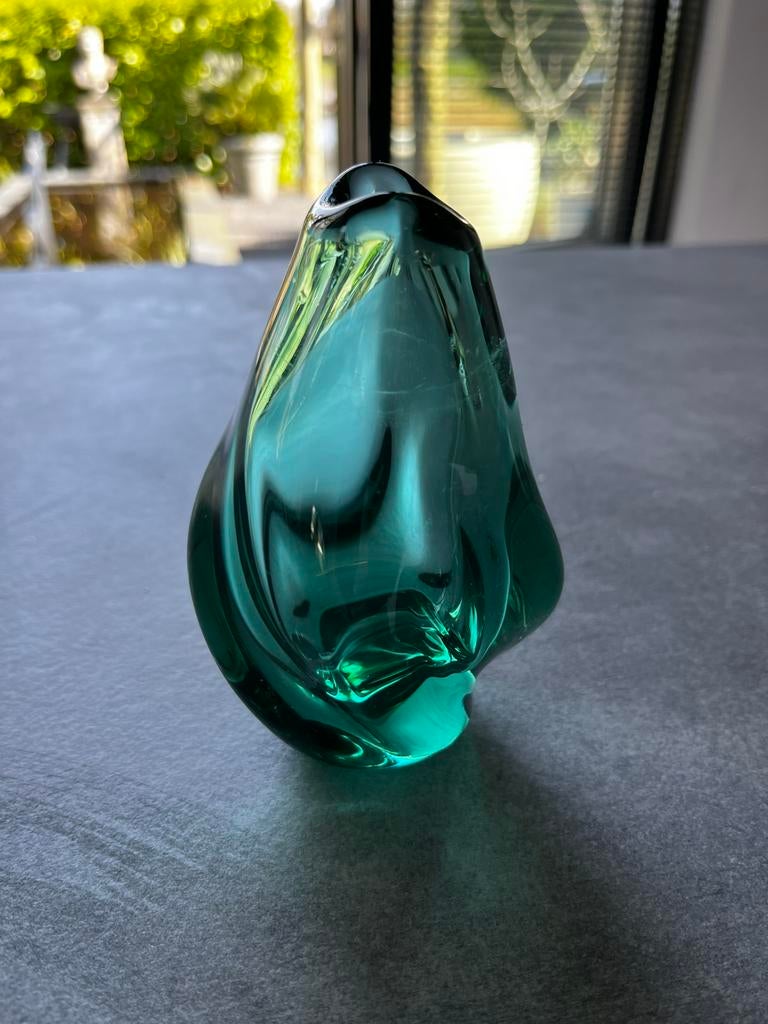 Groene glazen vaas, Ophalen of Verzenden