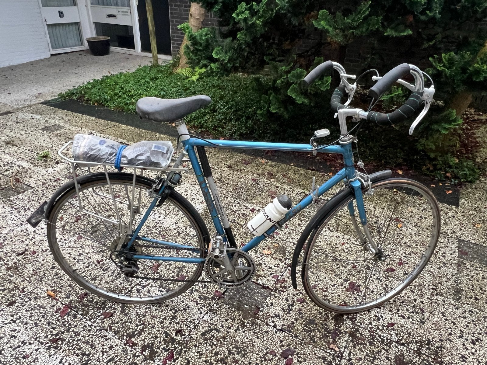 Vintage racefiets - Blauw, gebruikt, met bagagedrager, Fietsen en Brommers, Fietsen | Racefietsen, Overige merken, 28 inch, Gebruikt