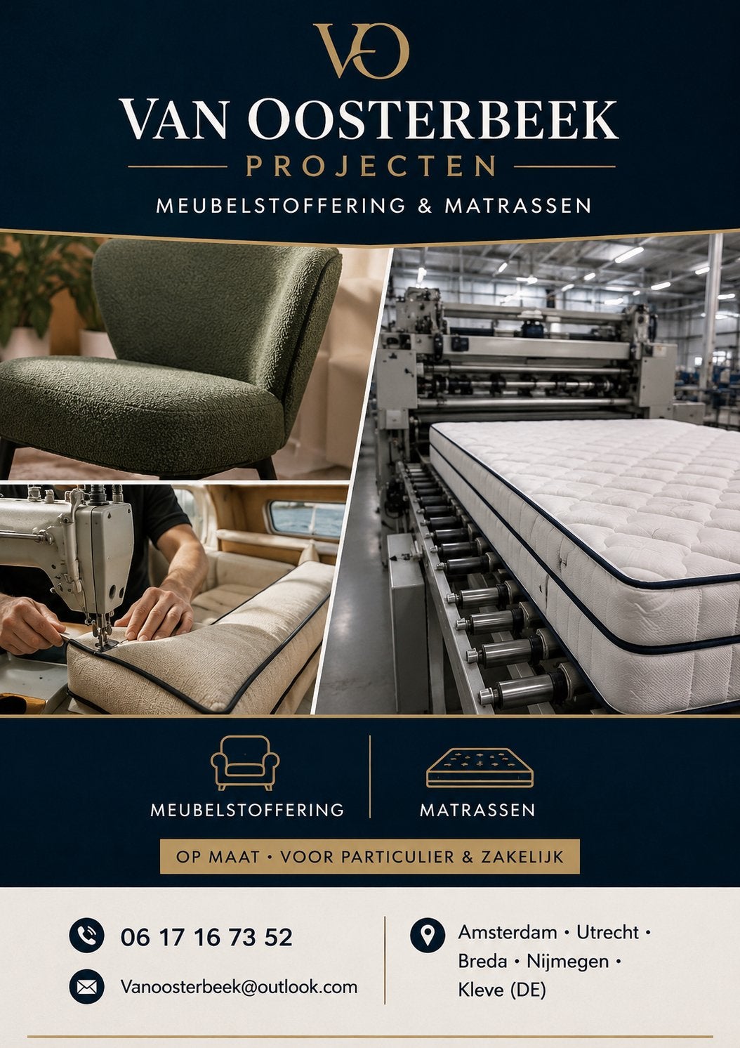 Matrassen Fabriek Van Oosterbeek Groothandel in matrassen, Verzenden, Nieuw, Eenpersoons, 90 cm