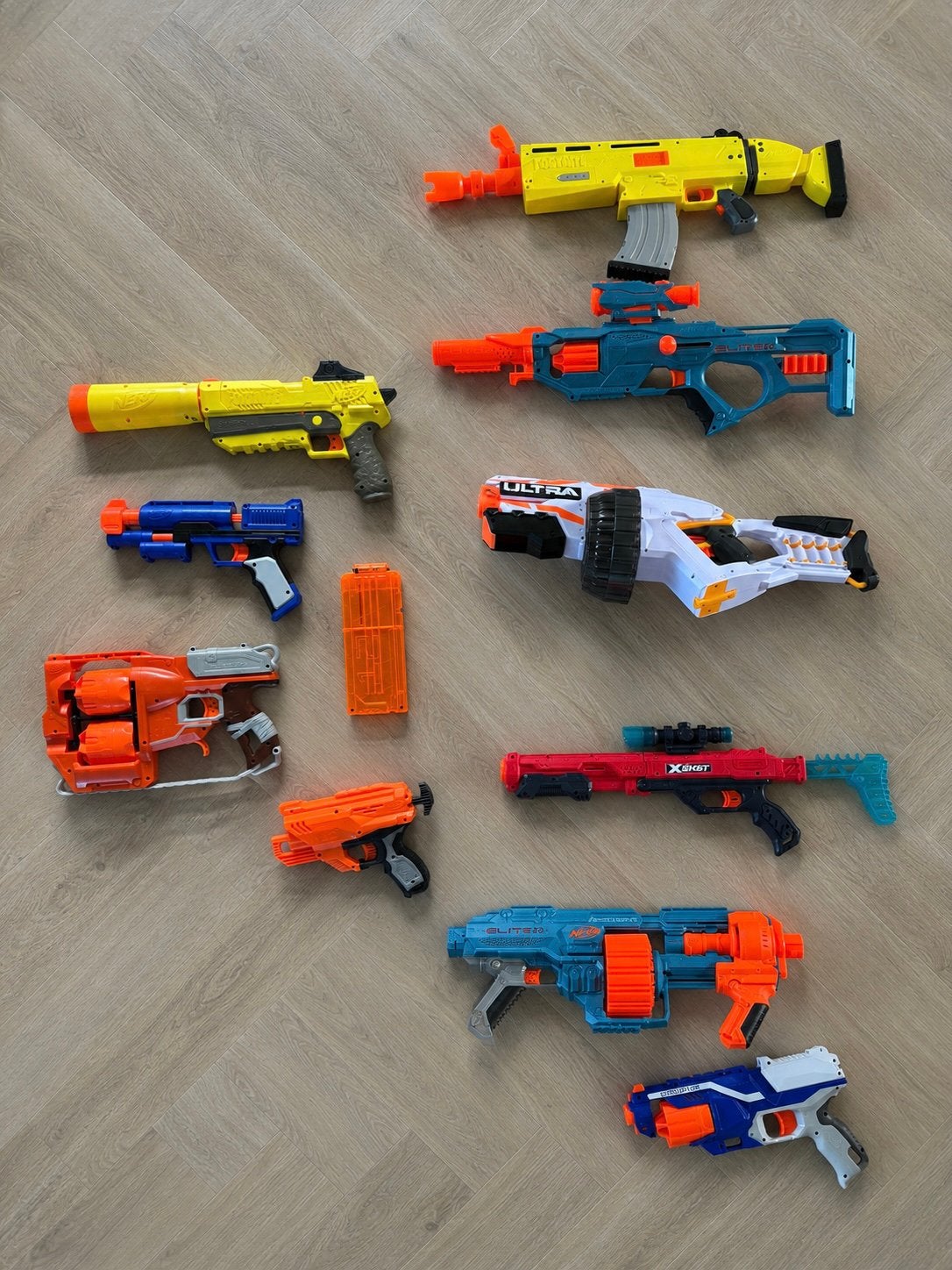Set Nerf pistolen, x shot pistool en pijltjes, Kinderen en Baby's, Speelgoed | Buiten | Actiespeelgoed, Ophalen, Gebruikt
