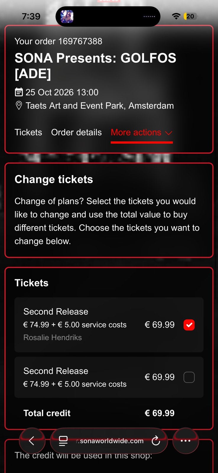 Tickets GOLFOS ADE, Twee personen
