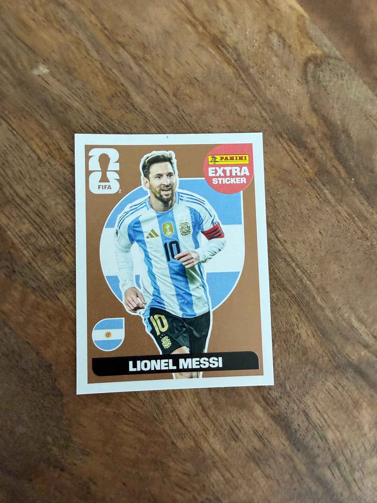 Panini FIFA Extra Sticker Lionel Messi, Ophalen of Verzenden, Zo goed als nieuw, Sport