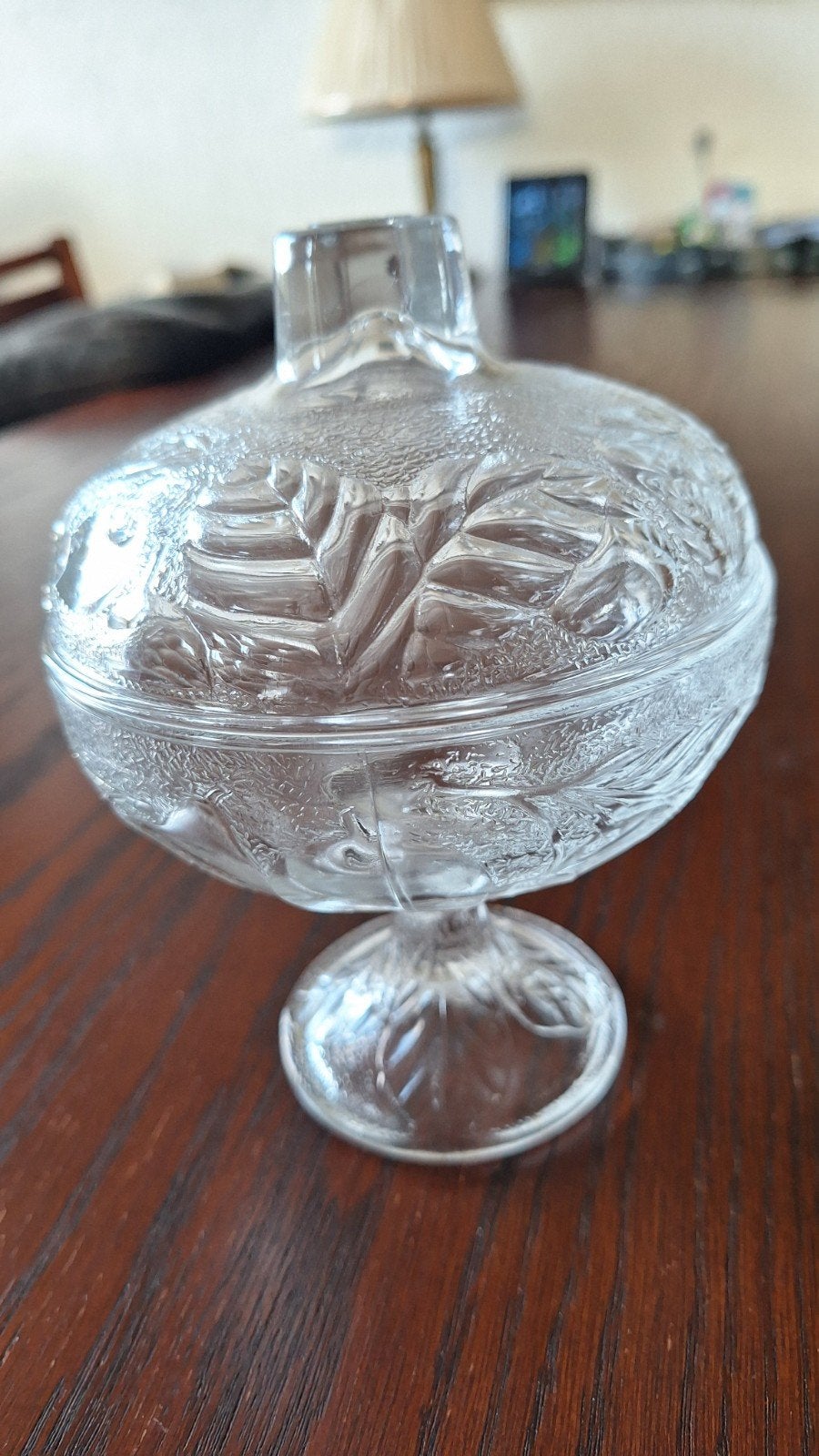 Glazen Bonbonnière met Deksel - Fruitmotief - Made in Italië, Antiek en Kunst, Ophalen of Verzenden