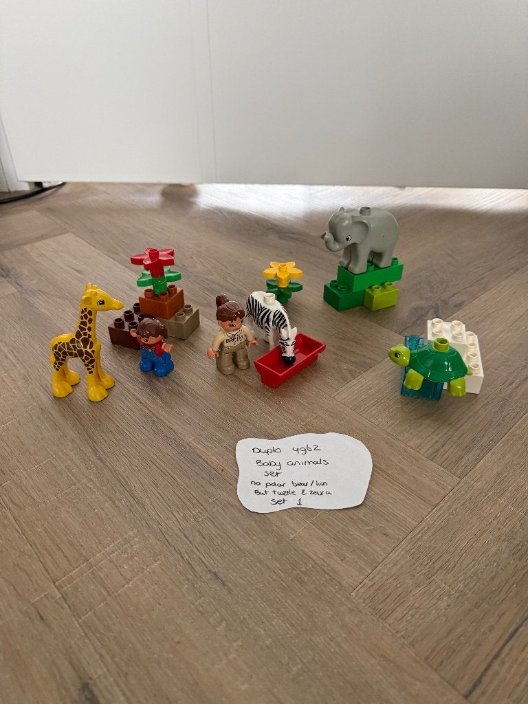 Heel goed Lego Duplo Baby dieren dierentuin set 4962 spelen, Overige thema's, Ophalen of Verzenden, Zo goed als nieuw, Duplo