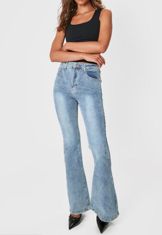 Shein flared jeans - Maat S, Blauw, Ophalen of Verzenden, Maat 36 (S), Lang