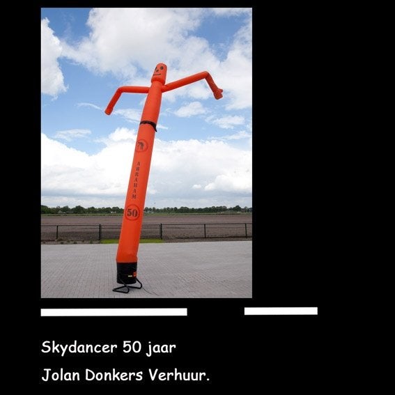 Te huur opblaas Abraham en Sarah oranje, Ophalen of Verzenden, Zo goed als nieuw, Abraham of Sarah