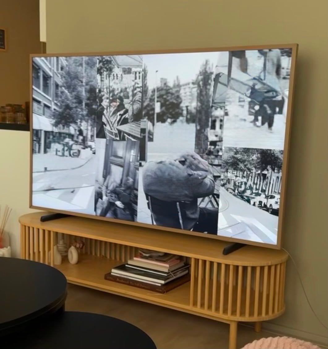 Stijlvol bamboe tv-meubel / dressoir, 100 tot 150 cm, Modern, Scandinavisch, Ophalen of Verzenden, Zo goed als nieuw