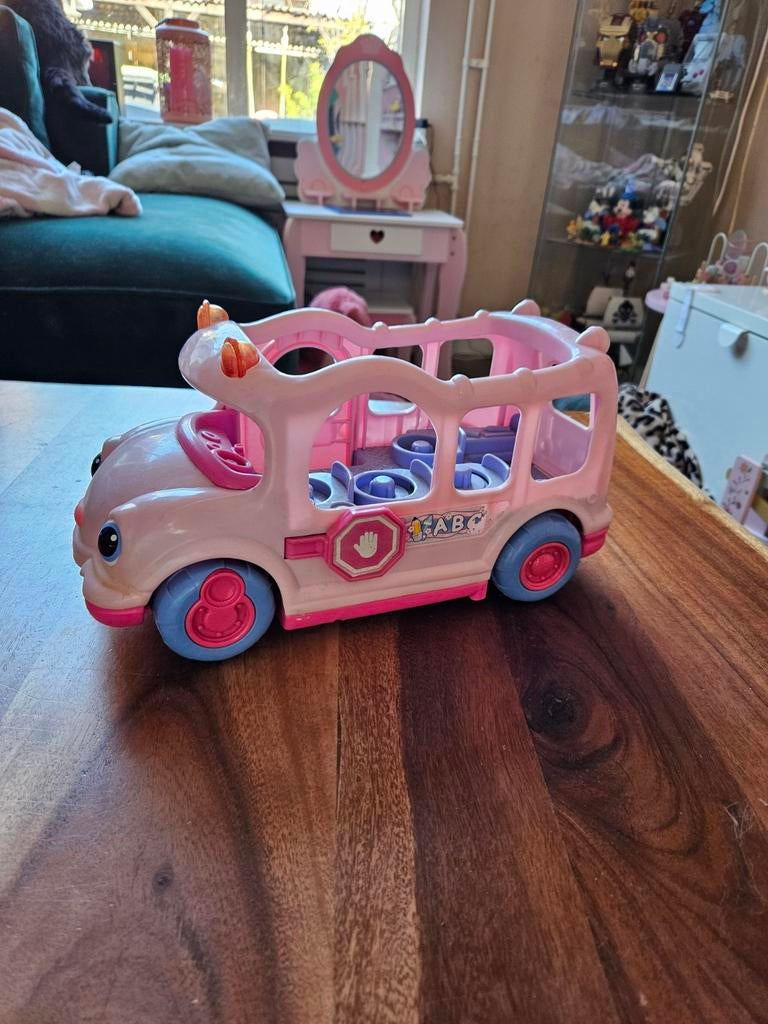 Gratis! Little People Schoolbus Roze, Kinderen en Baby's, Speelgoed | Fisher-Price, Ophalen, Gebruikt, Auto of Voertuig