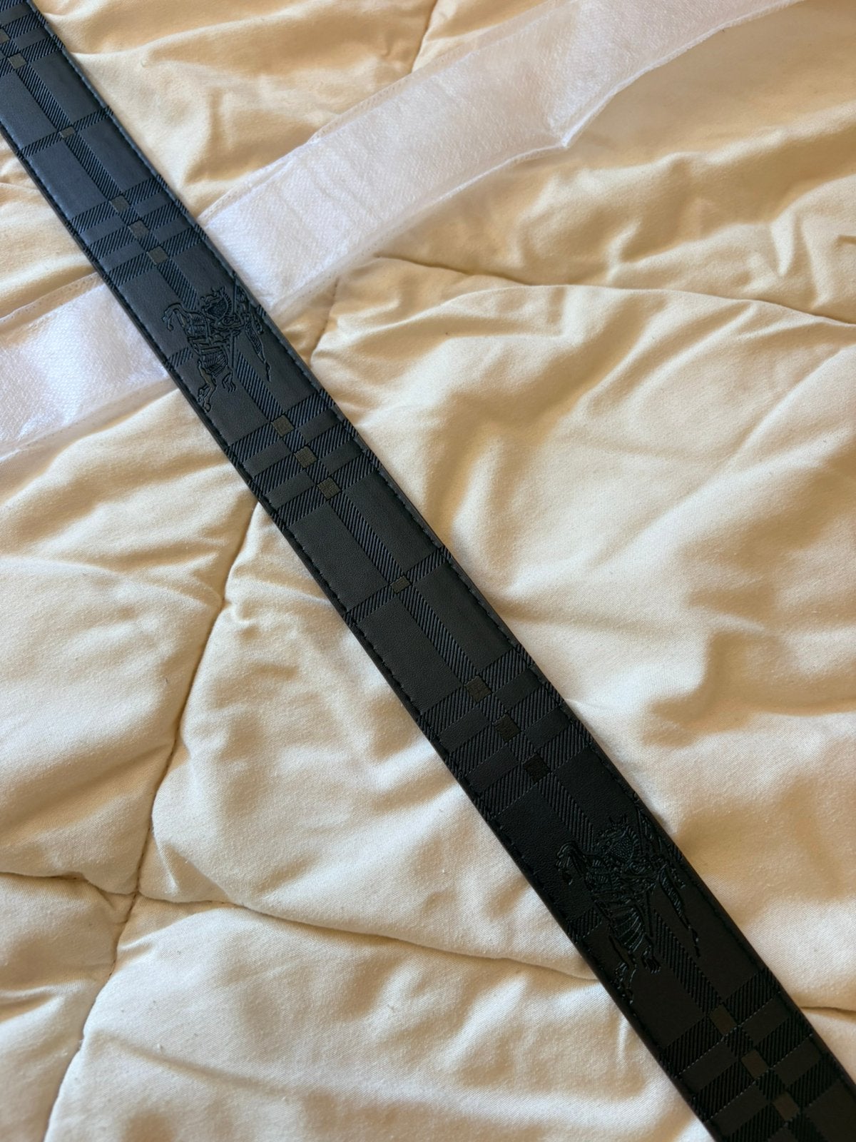 Burberry Riem 105 cm, Bruin, Echt leder, Zo goed als nieuw, Riem of Ceintuur