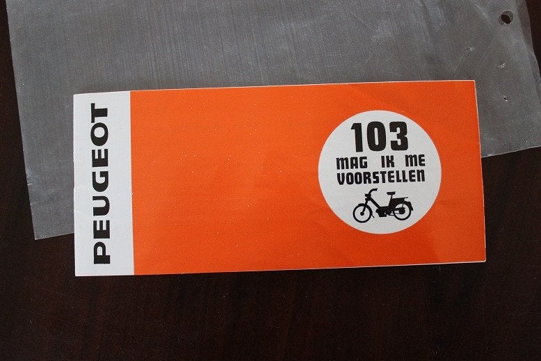 Peugeot 103 1973 mag mij voorstellen instructie boekje, Ophalen of Verzenden, Gebruikt