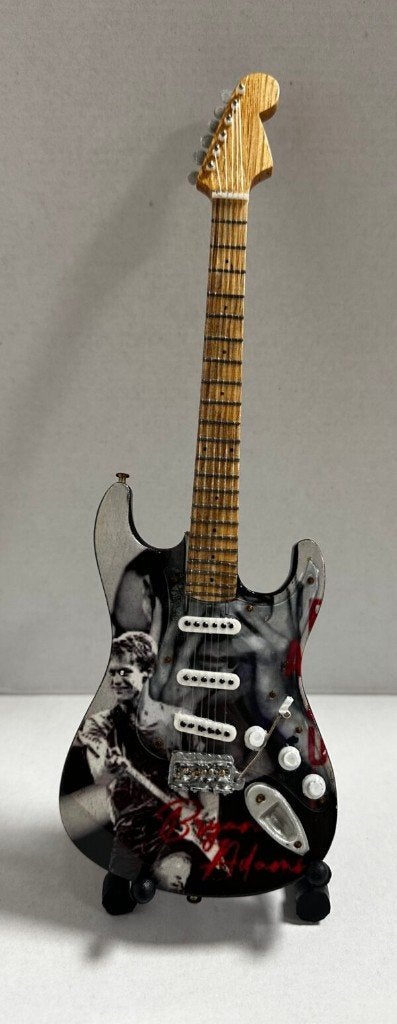 Brian Adams foto miniatuur gitaar 25cm mini guitar decoratie, Info@deconoord.nl, Deco Noord, Nieuw, Ophalen of Verzenden