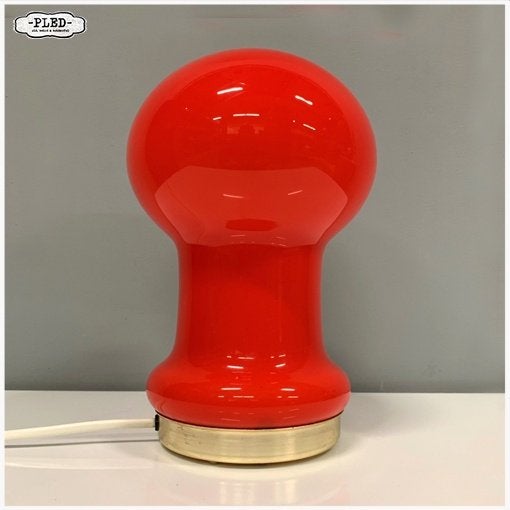 Vintage Opaal glas tafellamp van Ivan Jakes voor OPP Jihlava, Met schakelaar, Overige merken, Gebruikt, Glas