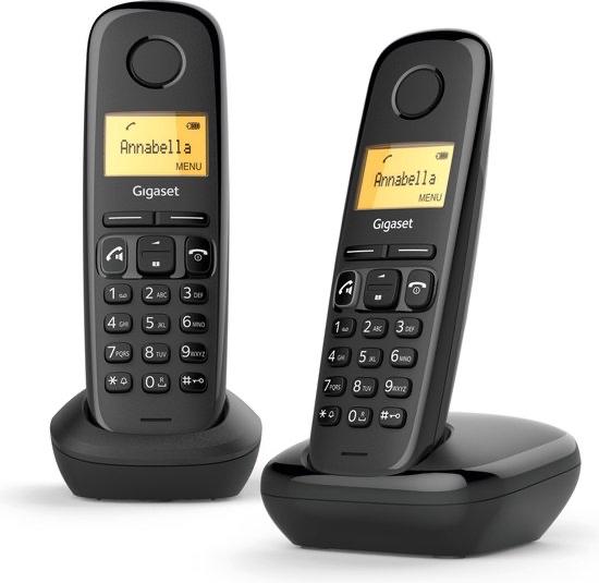 2 x Gigaset A270 Duo DECT telefoon - Zwart, Telecommunicatie, Vaste telefoons | Handsets en Draadloos, Gebruikt, 2 handsets, Ophalen of Verzenden