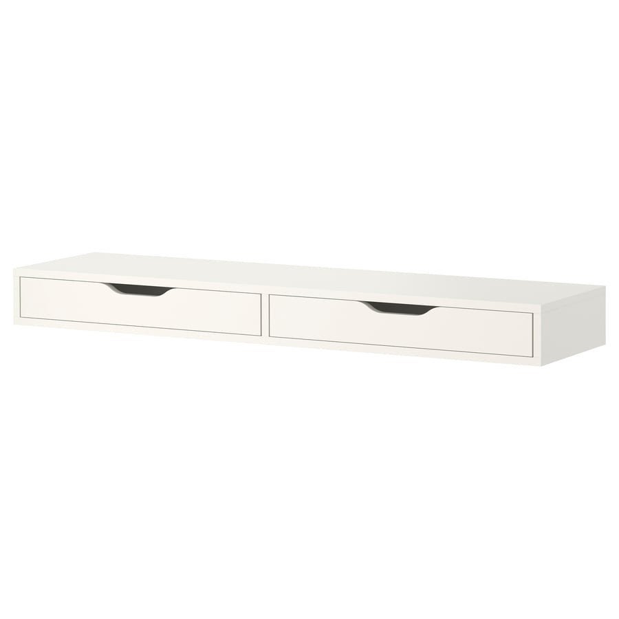 IKEA EKBY ALEX Plank met lades, wit, 119x29 cm, Ophalen, Zo goed als nieuw