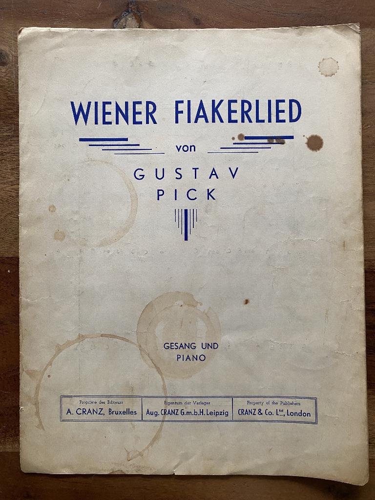 WIener Fiakerlied von Gustav Pick uit 1950, Muziek en Instrumenten, Zang, Gebruikt, Ophalen of Verzenden, Artiest of Componist