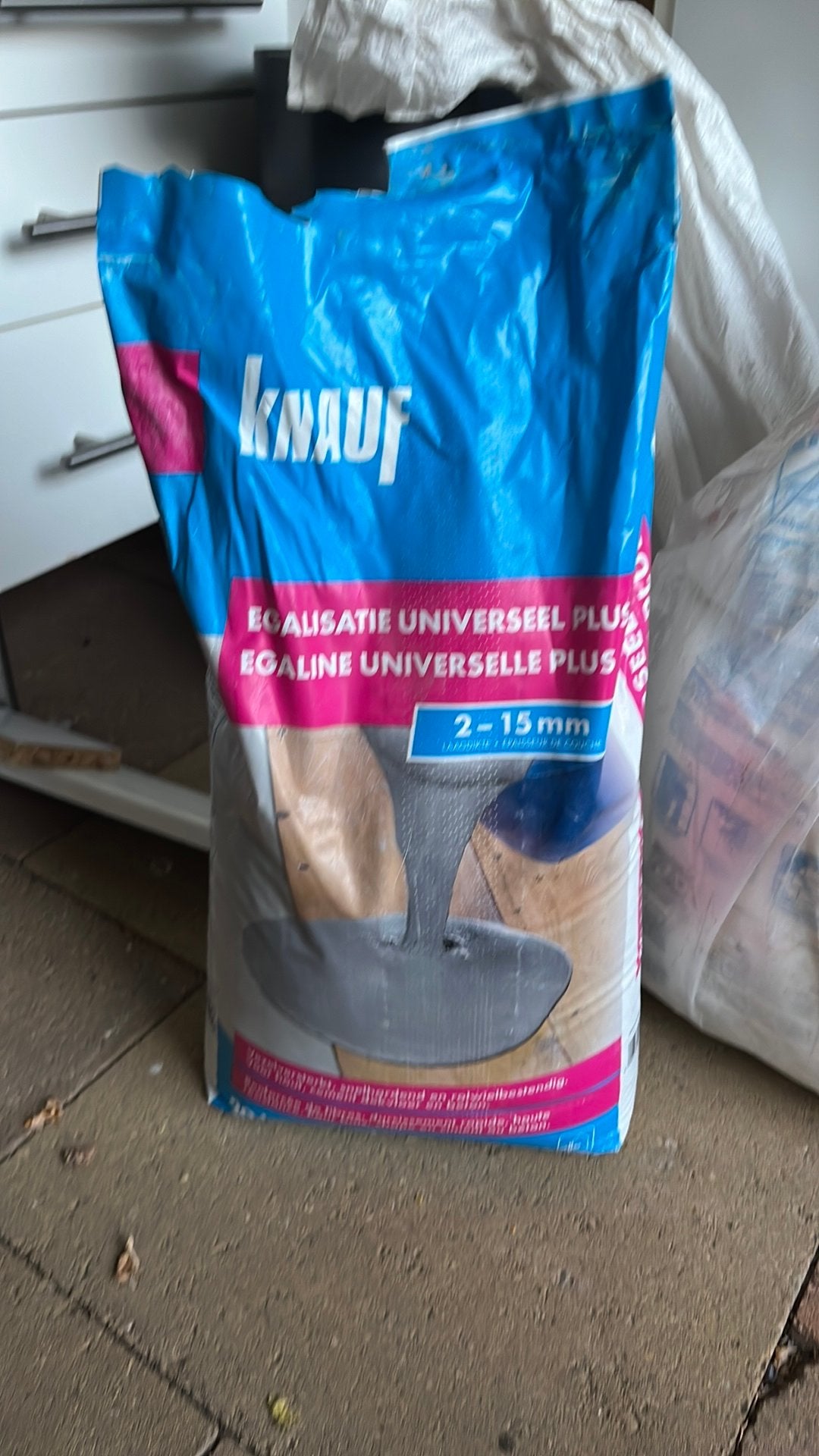 Egaline zak, Knauf, 2/3 gevuld, Ophalen, Overige materialen, 30 cm of meer, 50 tot 150 cm