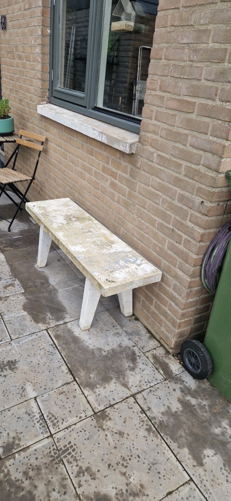 Zwaar betonnen tuinbankje, Tuin en Terras, Ophalen, Gebruikt, Overige materialen