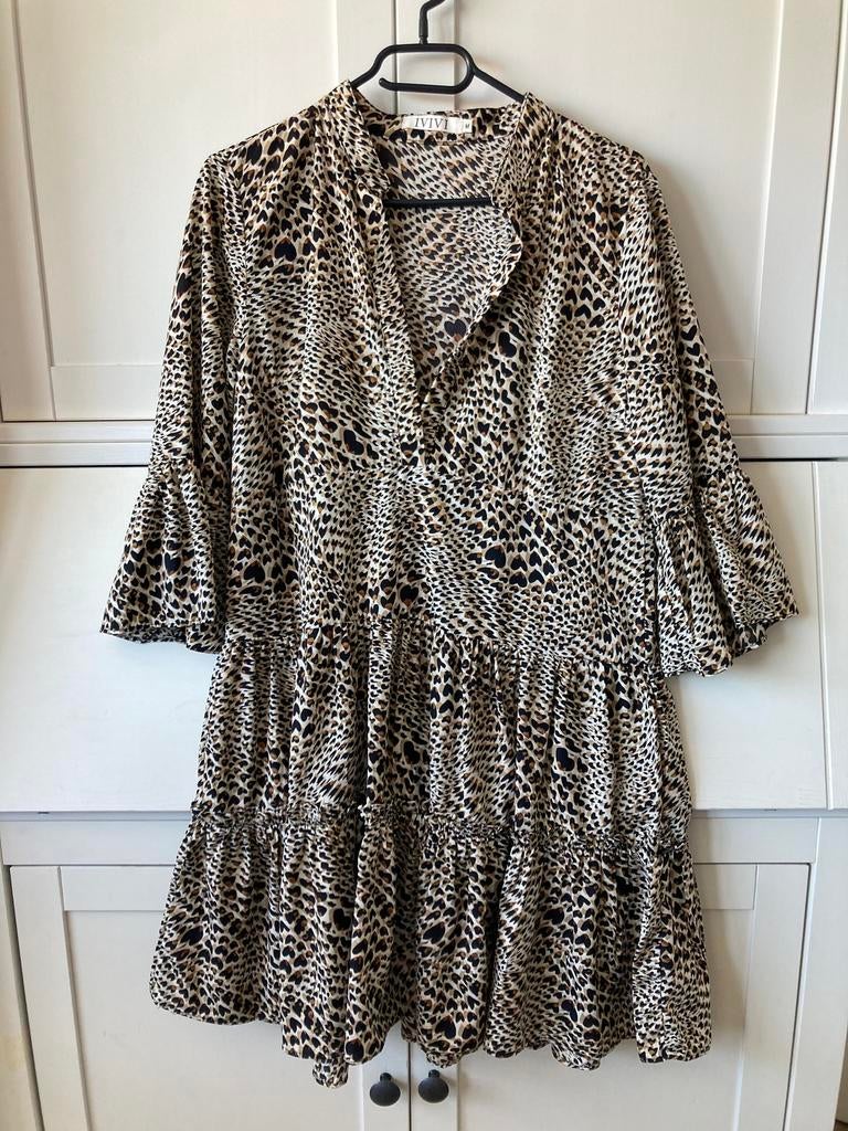 Panter shirt, Ophalen, Zo goed als nieuw, Bruin, Korte mouw