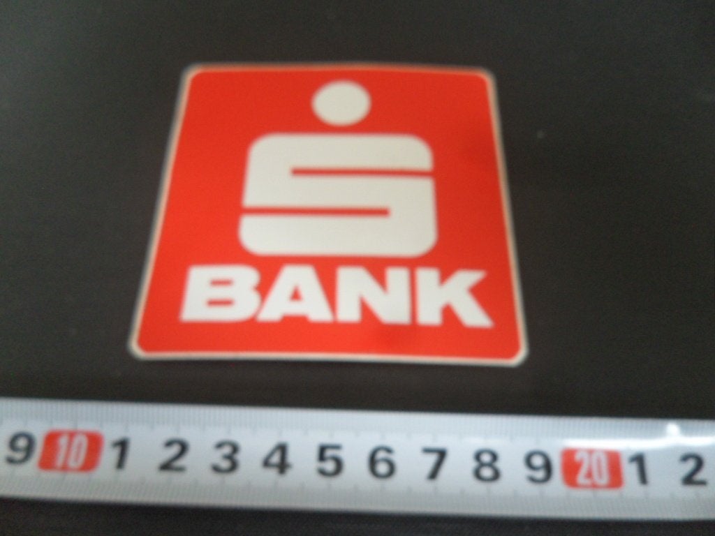 sticker logo bondsspaarbank wit op rood, Verzamelen, Ophalen of Verzenden, Zo goed als nieuw