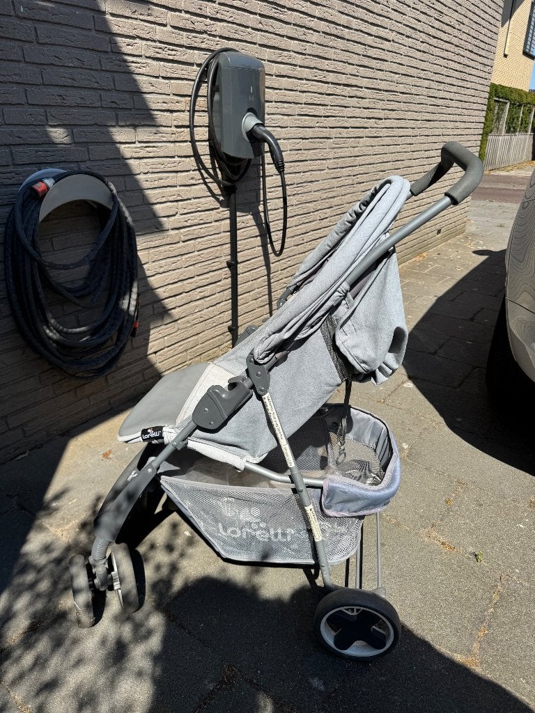Buggy grijs met voetenzak en regen zeil, Ophalen, Gebruikt, Overige merken, Verstelbare rugleuning