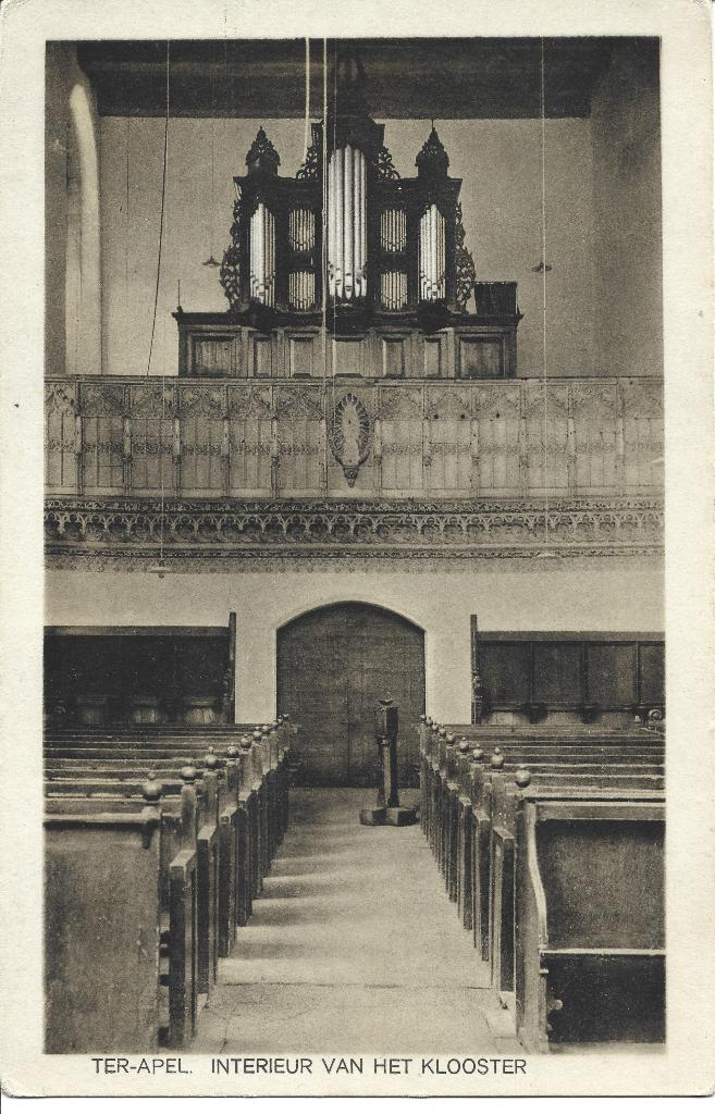 Ter Apel Klooster interieur orgel, Ophalen of Verzenden, 1920 tot 1940, Ongelopen, Groningen