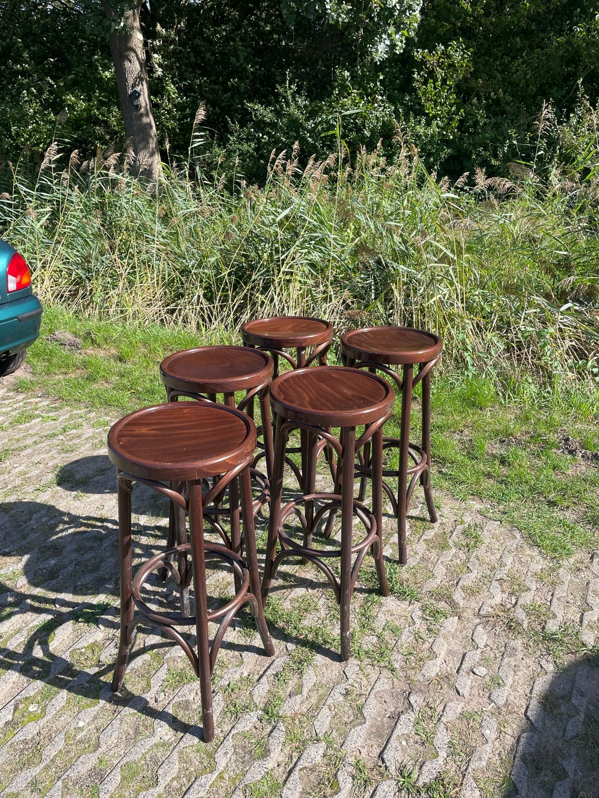Thonet barkrukken 5 stuks, Huis en Inrichting, Ophalen, 5 krukken of meer, Met voetsteun, 60 tot 90 cm