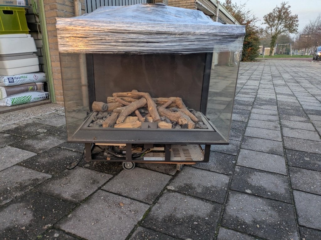 Gesloten gashaard 3-zijdig glas, Ophalen, Gebruikt, Gas, Inbouw
