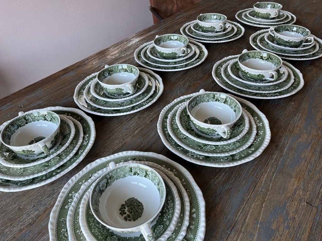servies 12 personen Adams English Scenic, Antiek en Kunst, Antiek | Servies los, Ophalen of Verzenden