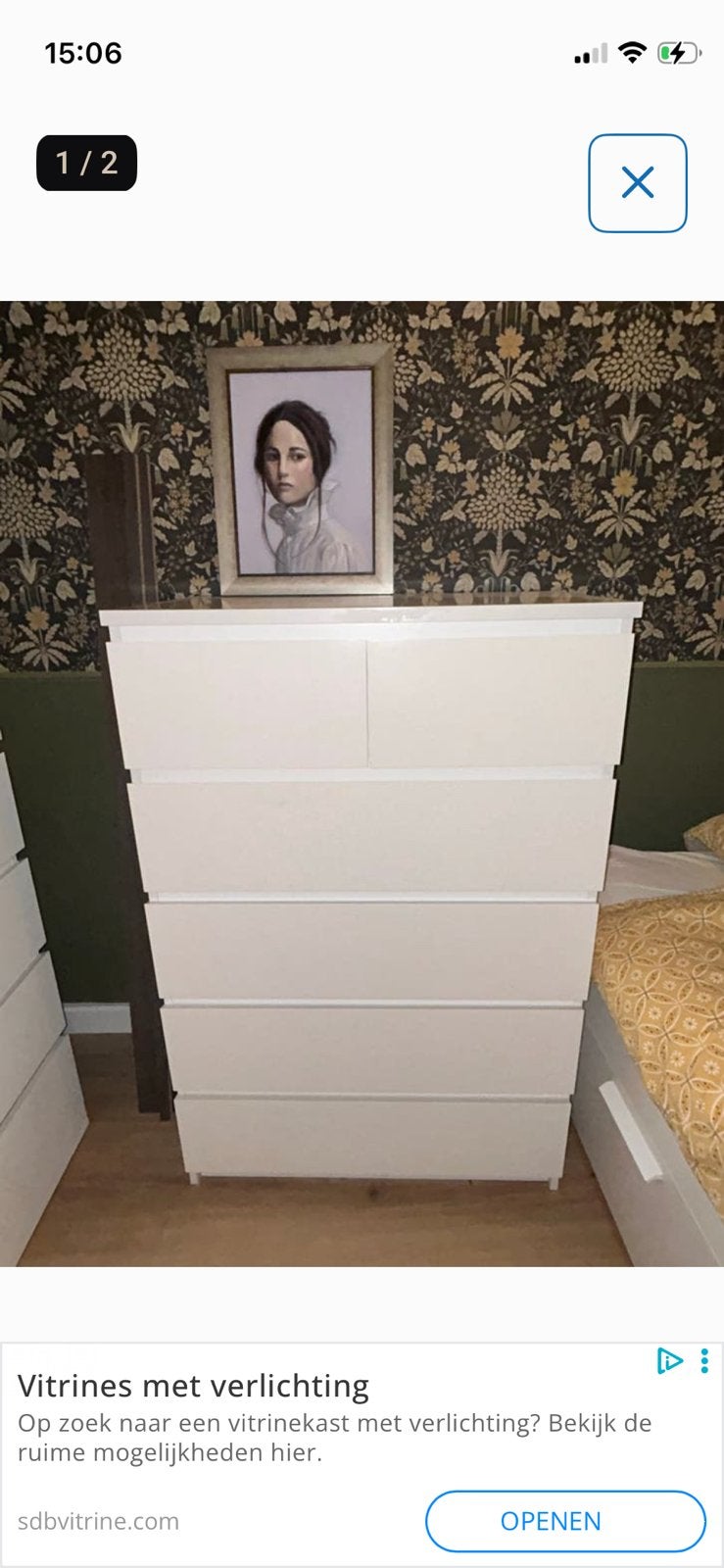 Malm zes ladenkast van ikea, Ophalen, 5 laden of meer, 100 tot 150 cm, 50 tot 100 cm