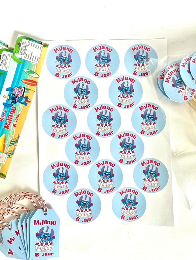 Traktatie stickers, Ophalen of Verzenden, Nieuw, Feestartikel, Verjaardag