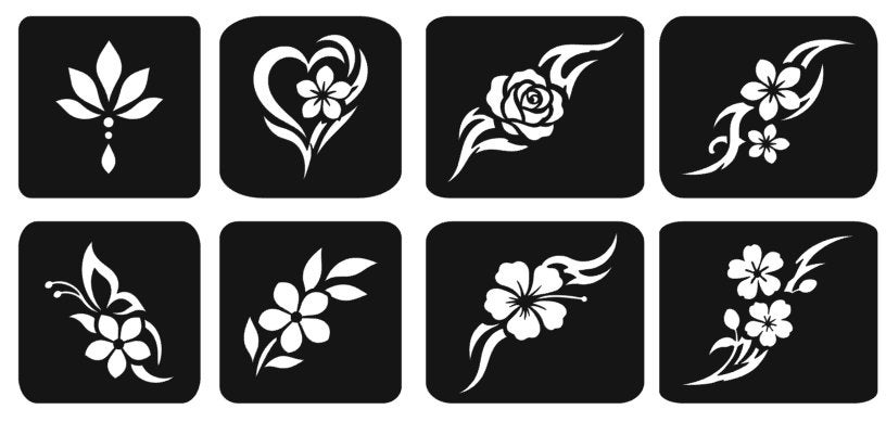glitter tattoo stencils sjablonen bloemen, Ophalen of Verzenden, Nieuw, Schmink, Overige