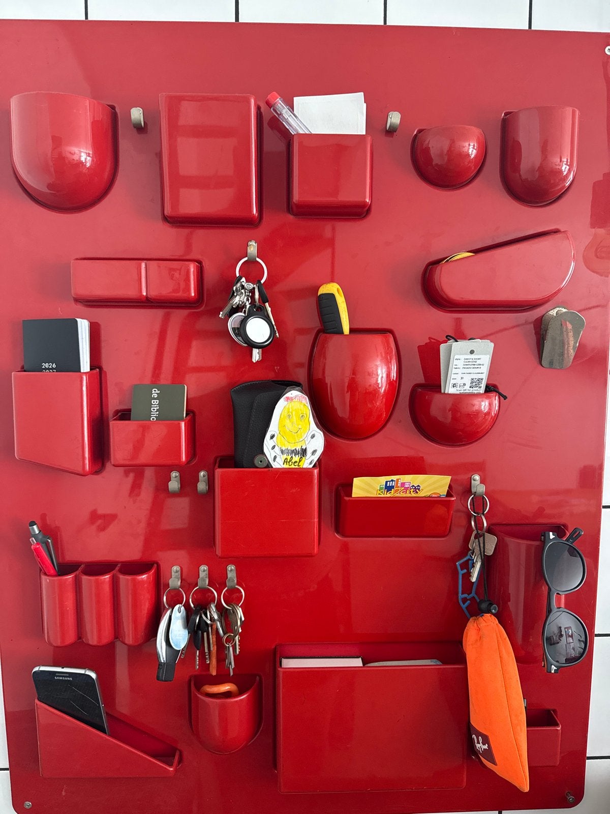 Rood wandorganizer vitra uten silo, Huis en Inrichting, Woonaccessoires | Overige, Gebruikt, Kunststof, Rood, Modern, Ophalen of Verzenden