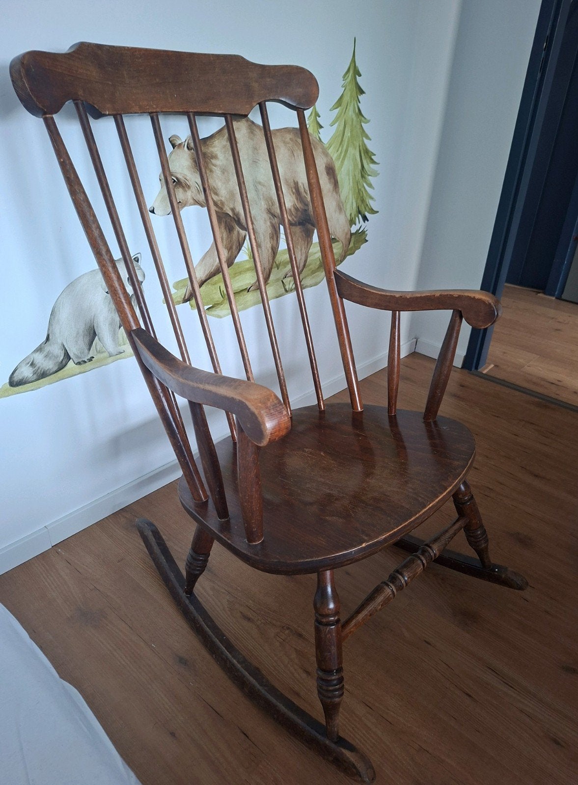 Vintage houten schommelstoel, Antiek en Kunst, Ophalen