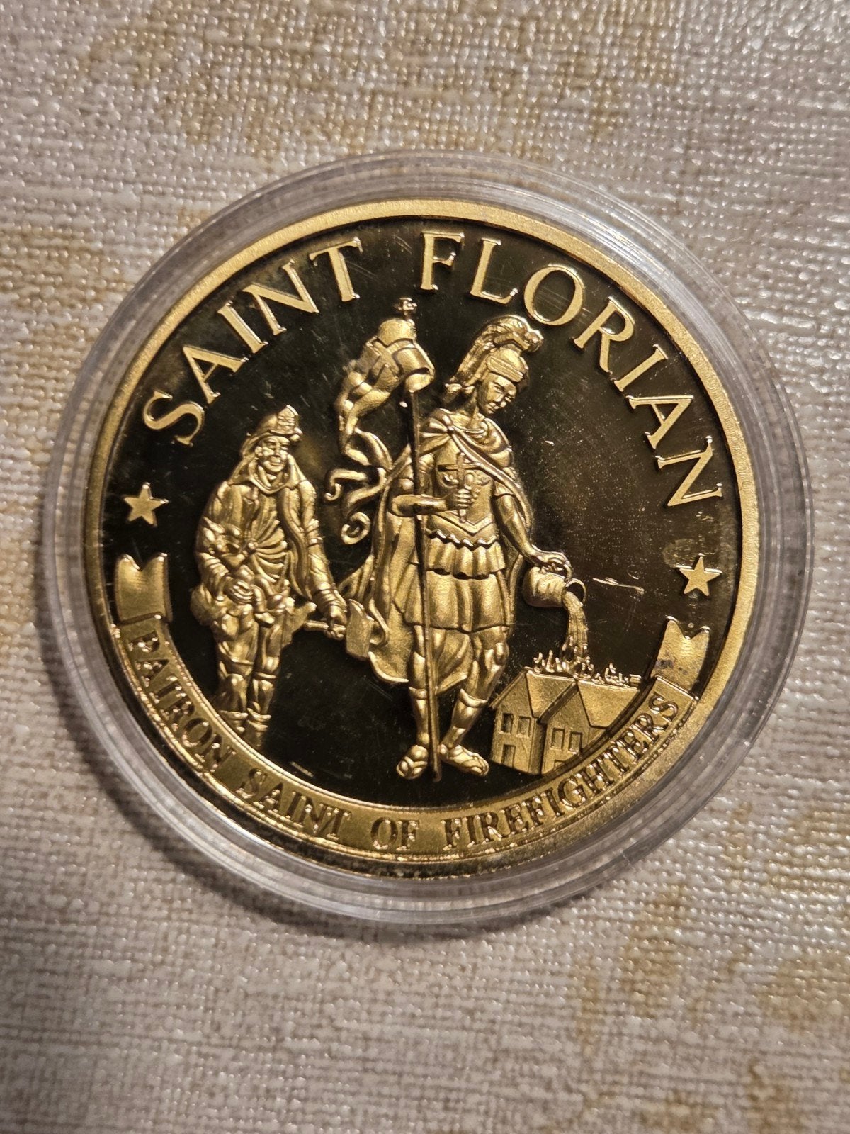 Saint Florian Medaille - Beschermheilige Brandweer, Postzegels en Munten, Penningen en Medailles, Ophalen of Verzenden