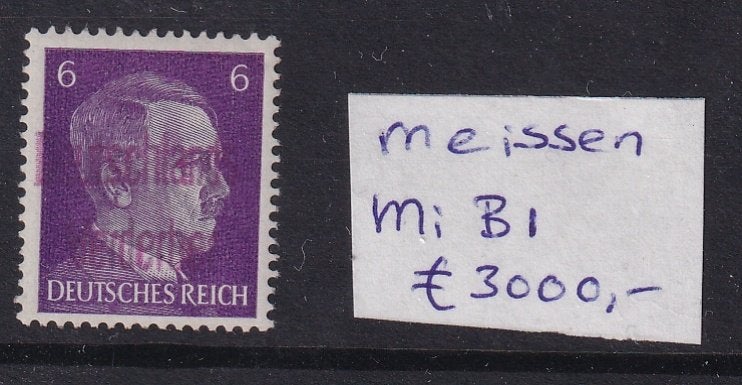 B37) 1945 Duits lokaal Meissen Mi B1 €3000 MNH opdruk?, Verzenden, Overige periodes, Postfris