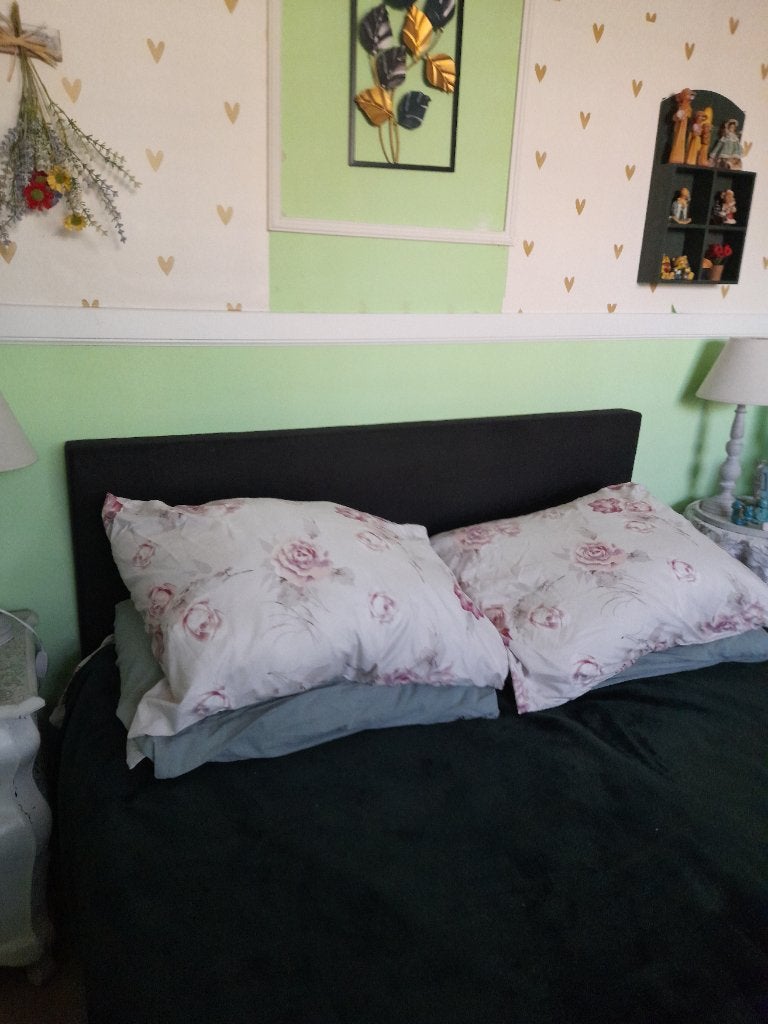 Zwarte boxspring, Ophalen, Gebruikt, Zwart, Tweepersoons
