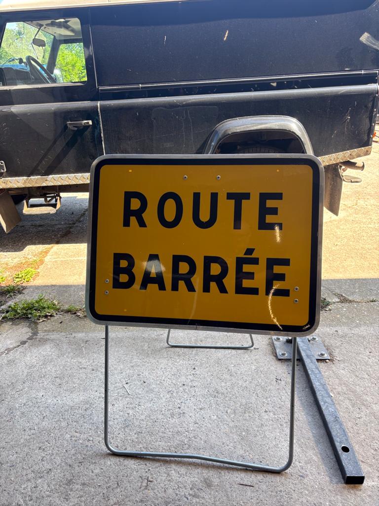 Frans verkeers bord Route Barree, geblokeerde weg 80x60cm, Ophalen, Reclamebord, ., Zo goed als nieuw