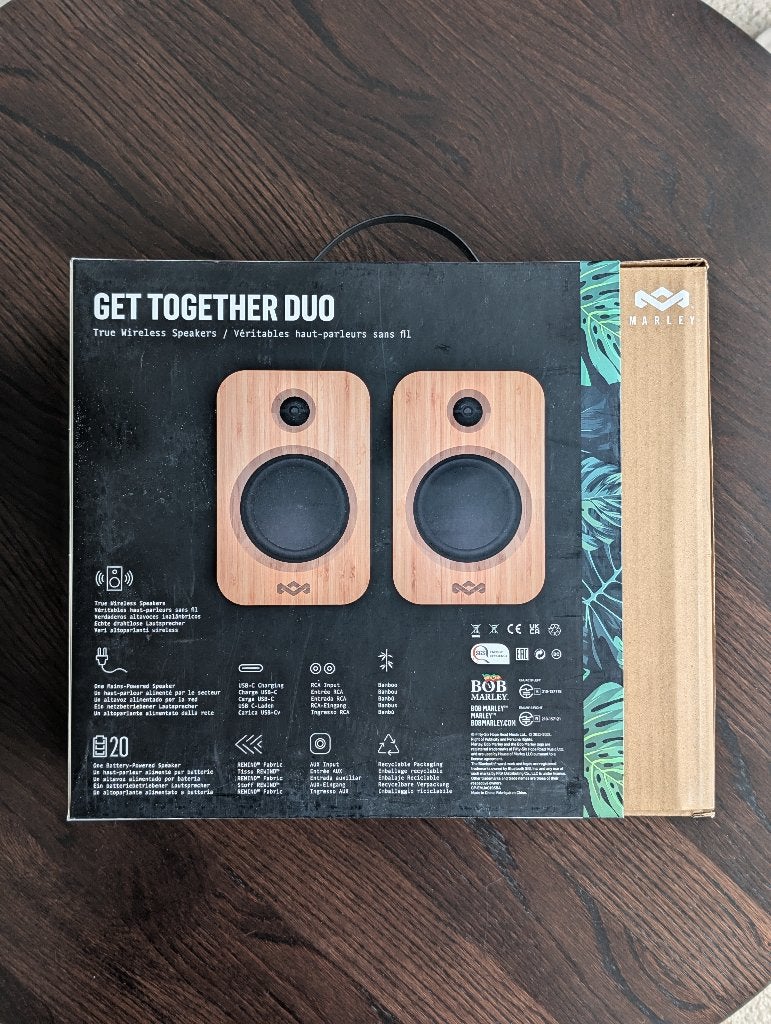 House of Marley Get Together Duo Wireless Speakers, Audio, Tv en Foto, Luidsprekers, Overige merken, Stereo speakers, AUX-ingang