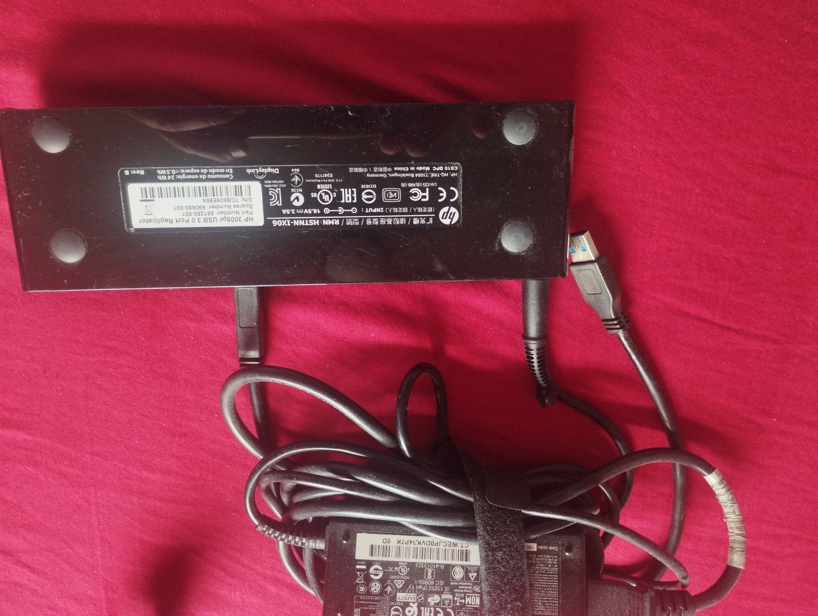 HP 3005pr USB 3.0 Port Replicator Docking Station, Computers en Software, Dockingstations, Ophalen, HP, Docking station, Gebruikt
