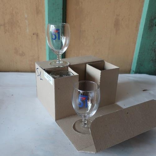 Pastis 51 glas anise Frankrijk SET VAN 6 origineel bolletje, Ophalen of Verzenden