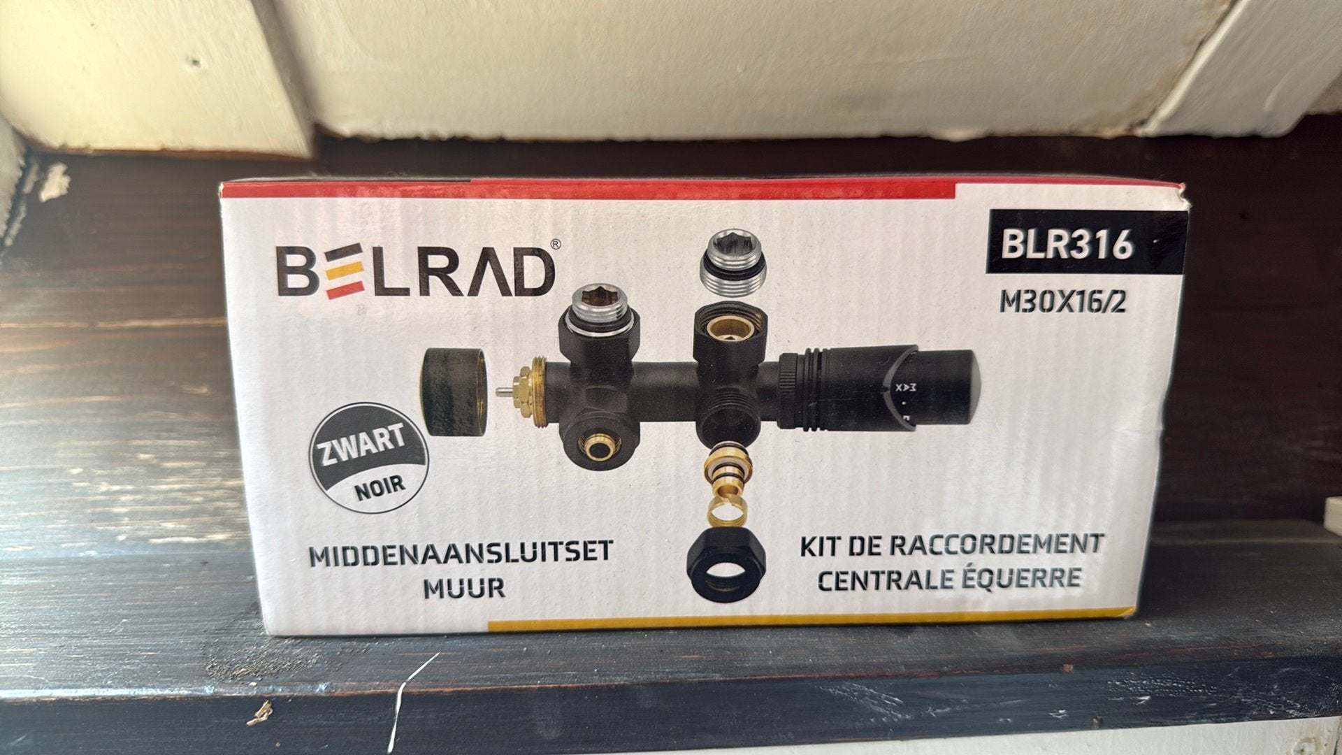 Middenaansluitset muur zwart NIEUW, Doe-het-zelf en Verbouw, Verwarming en Radiatoren, Minder dan 30 cm, Radiator, Minder dan 60 cm