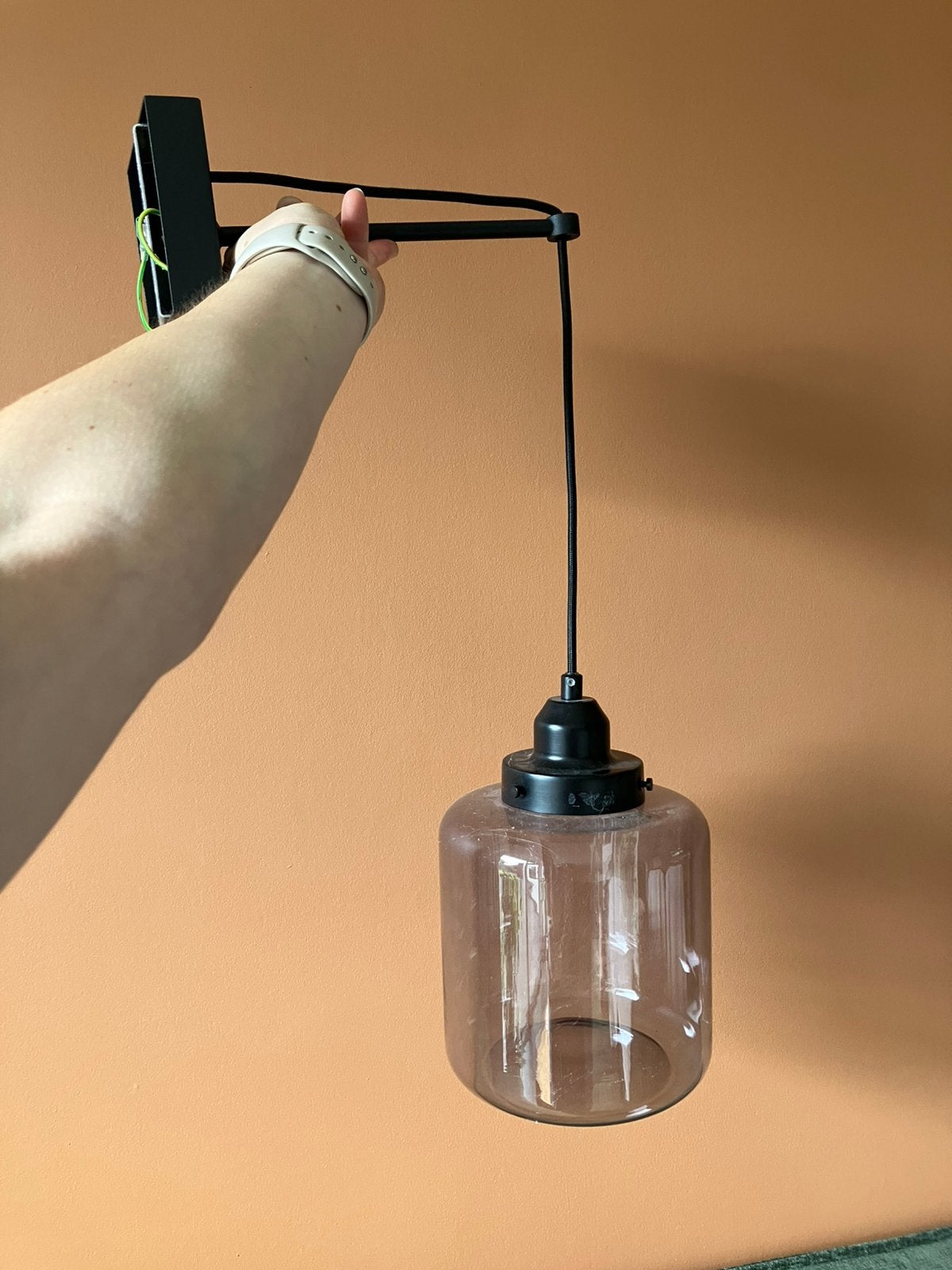 Twee Karwei lampen, Gebruikt, Zwart, Wandlamp, E27 (groot)