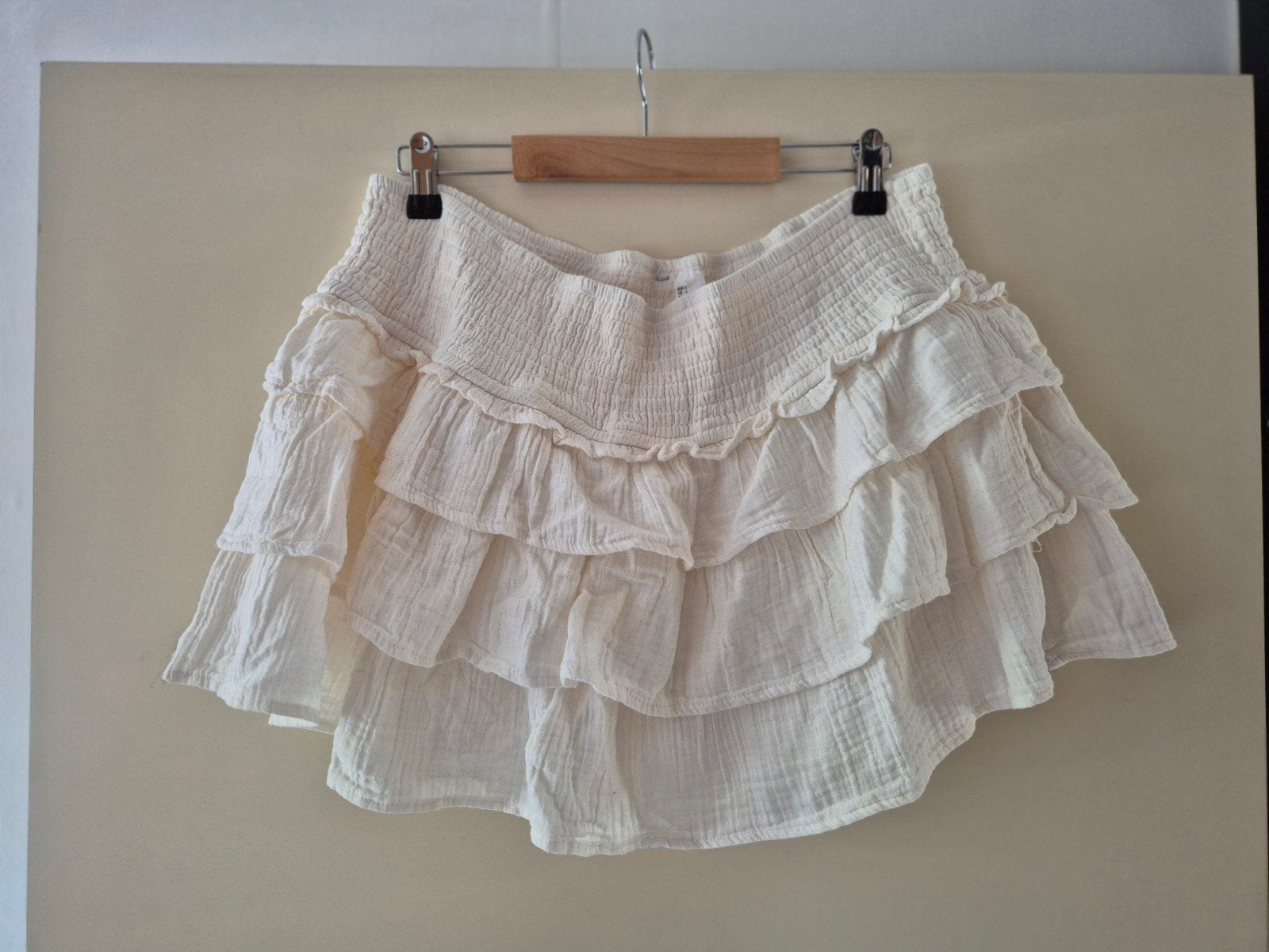 Zomerse offwhite Skort /  rok met Volants, Wit, Maat 42/44 (L), Ophalen of Verzenden, Zo goed als nieuw