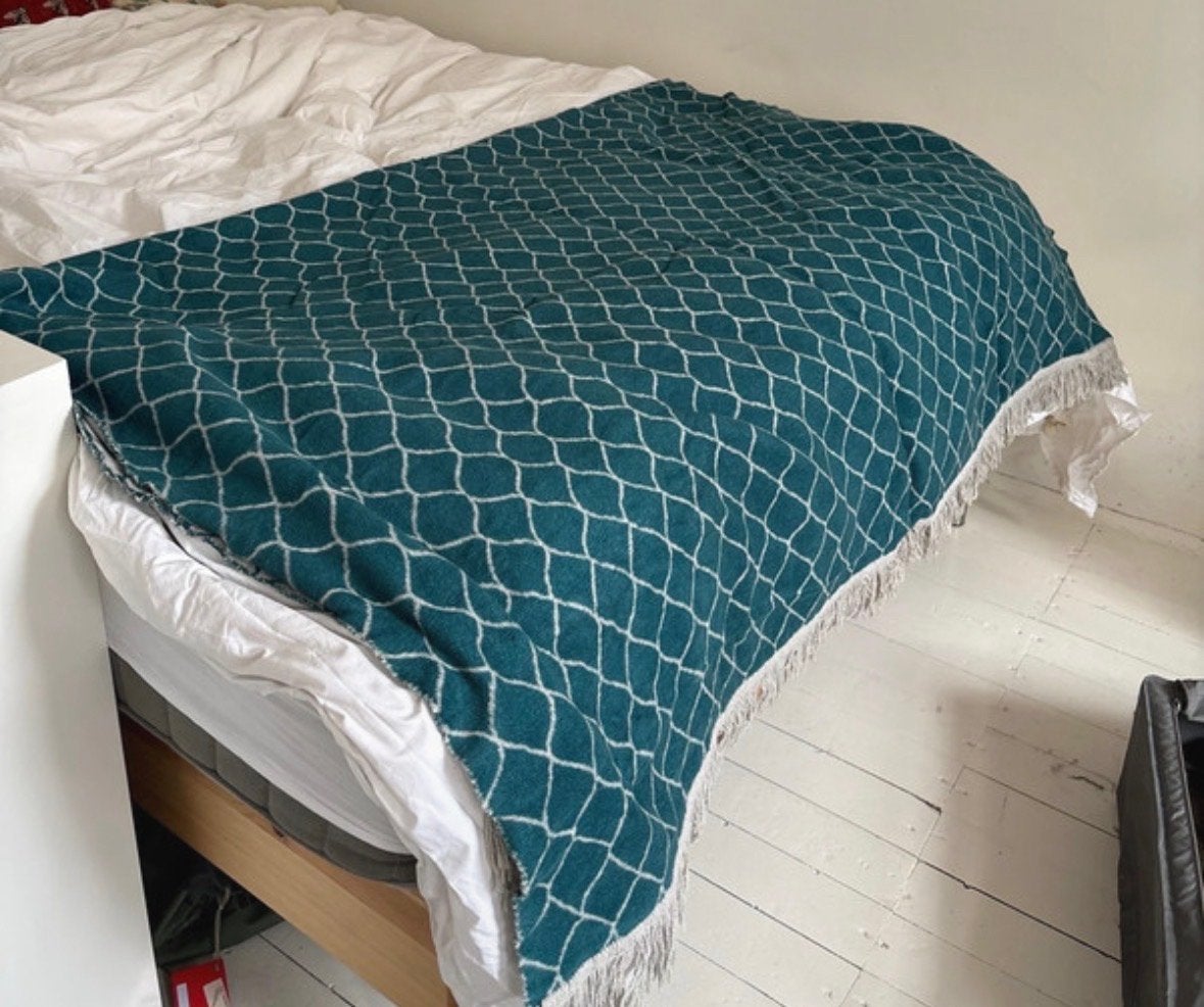 Deken van de Bijenkorf - Zo goed als nieuw, Ophalen of Verzenden, Zo goed als nieuw, Groen, Deken of Dekbed
