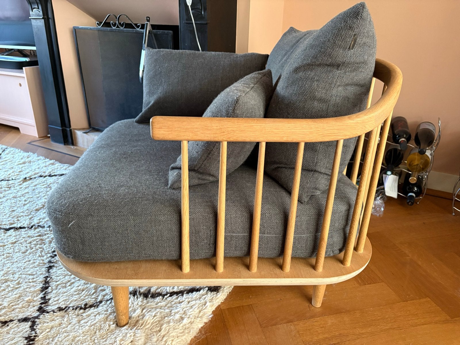 &Tradition Fly Chair eikenhout - goede staat, Ophalen, Gebruikt, 75 tot 100 cm, Hout