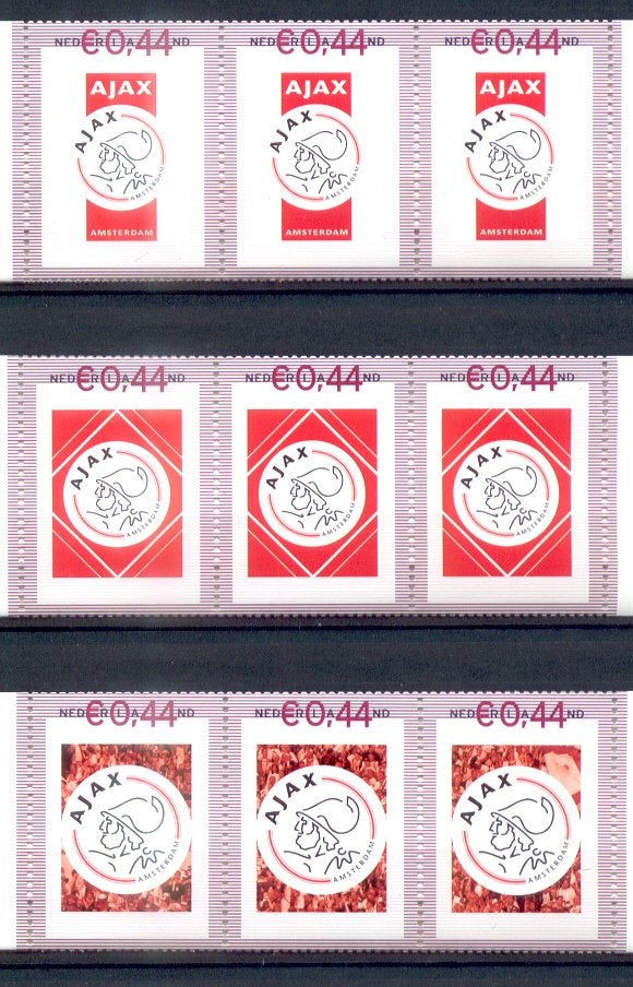 9 persoonlijke postzegels - laat ajax zegelvieren, Ophalen of Verzenden, Na 1940, Postfris