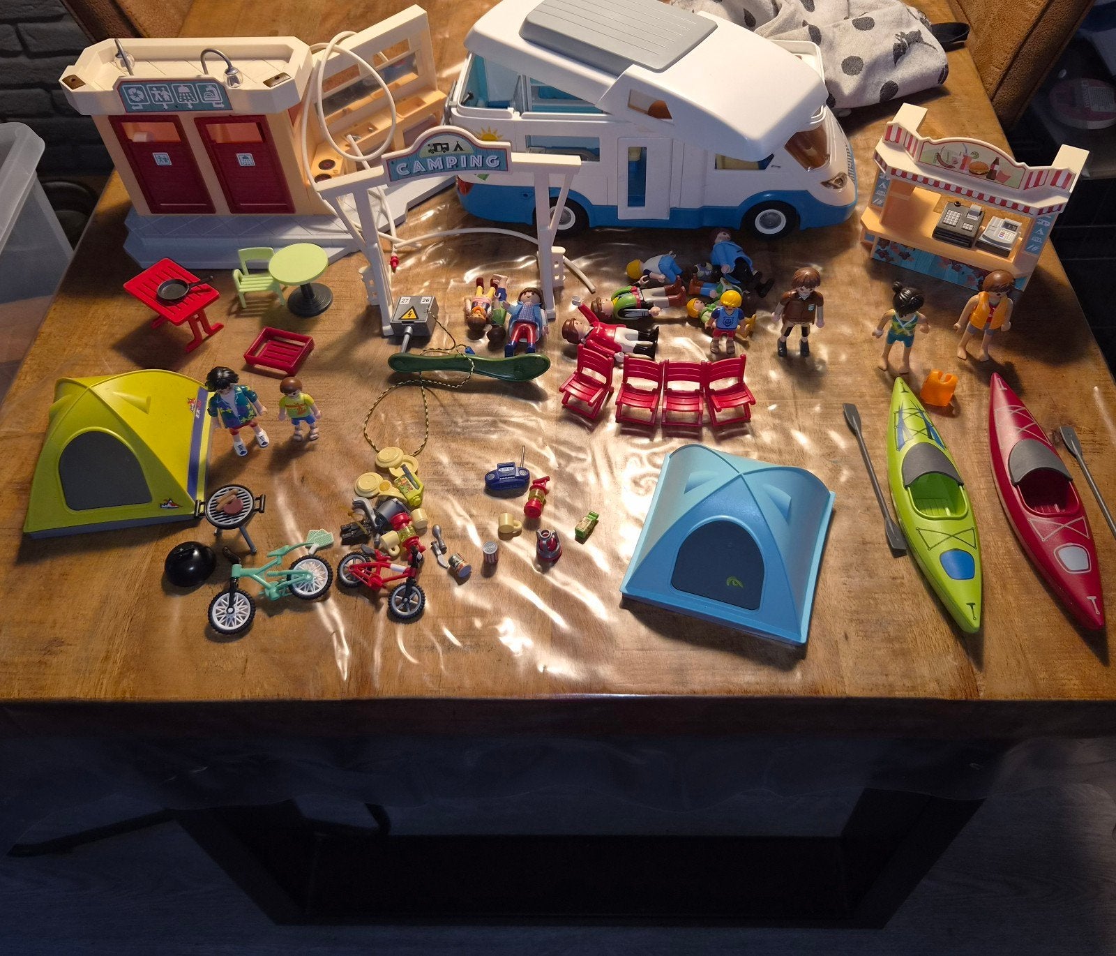 Grote Playmobil Camping Set met Camper, Tenten Accessoires, Ophalen of Verzenden, Gebruikt, Overige merken