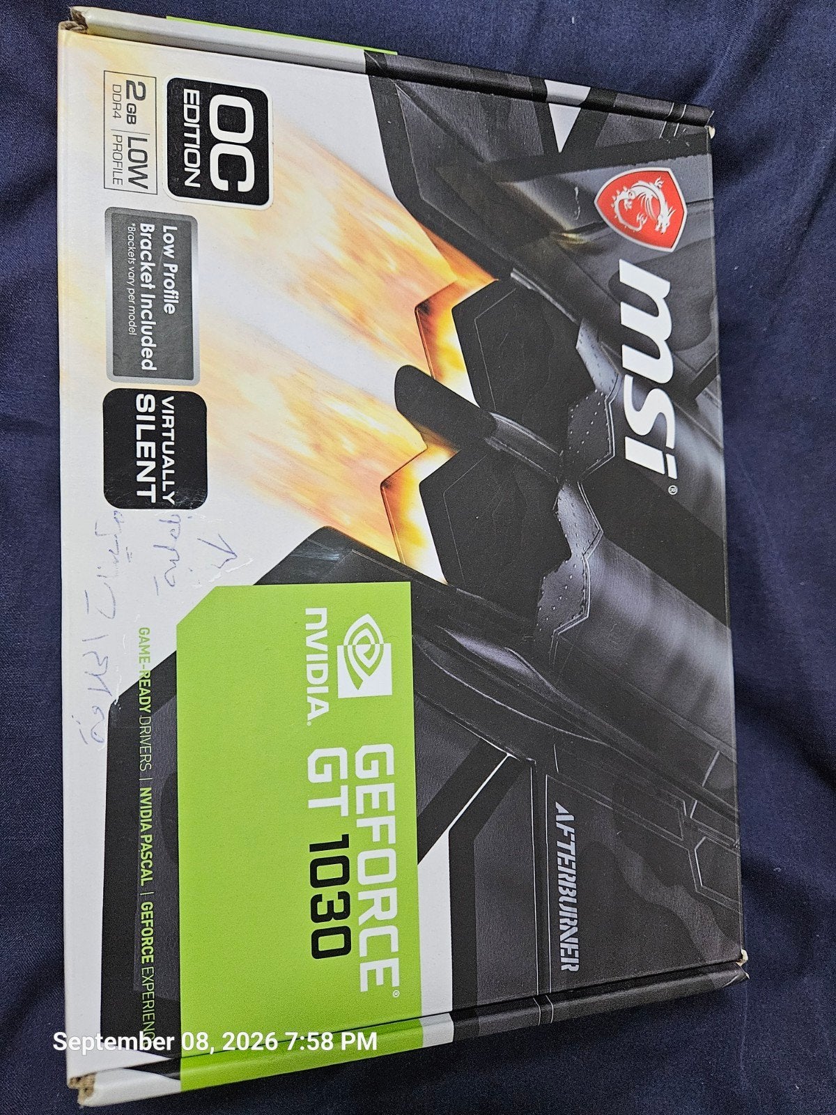 MSI GeForce GT 1030 2Gb Low Profile OC, Computers en Software, Ophalen of Verzenden, Zo goed als nieuw, HDMI, GDDR4