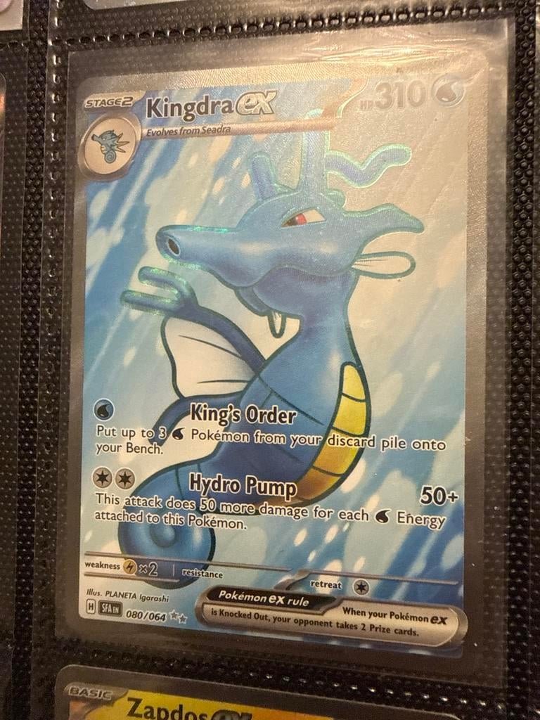 Kingdra ex Pokémon kaart 080/064, Ophalen of Verzenden, Gebruikt, Losse kaart, Foil